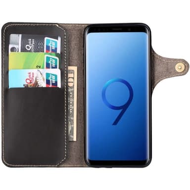 Wallet 3-kort ægte læder Samsung Galaxy S9 Plus (SM-G965F)  - brun