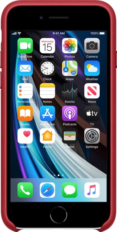 iPhone SE Gen. 2 lædercover (rød)