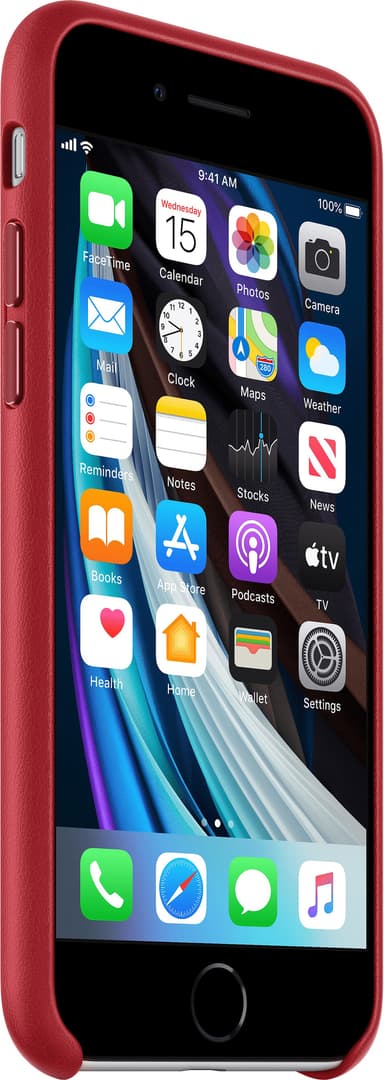 iPhone SE Gen. 2 lædercover (rød)