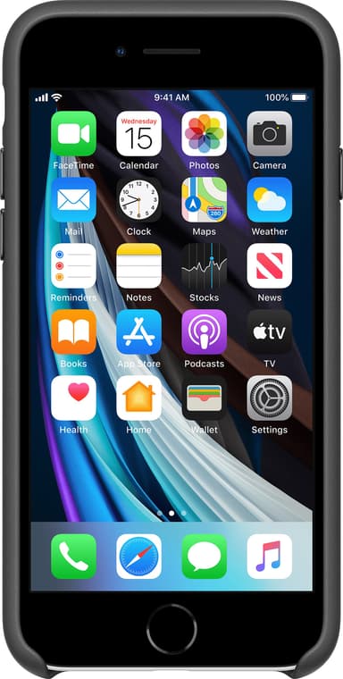 iPhone SE Gen. 2 lædercover (sort)