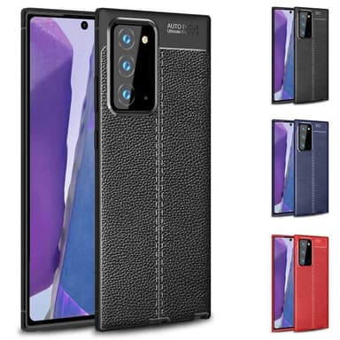 Lædermønstret TPU cover Samsung Galaxy Note 20  - sort