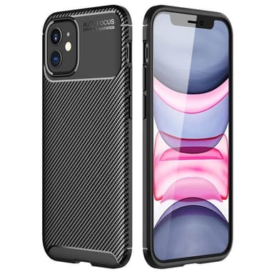 Carbon silikone cover Apple iPhone 12 Mini (5.4")  - sort