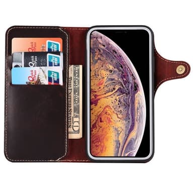 Wallet 3-kort ægte læder Apple iPhone 12 mini (5.4")  - oxblood