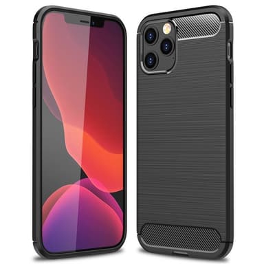 Børstet silikone cover Apple iPhone 12 Pro Max (6.7")  - sort