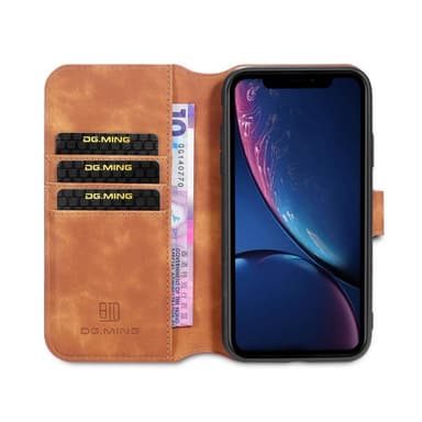 DG-Ming Wallet 3-kort Apple iPhone 12 (6.1")  - brun