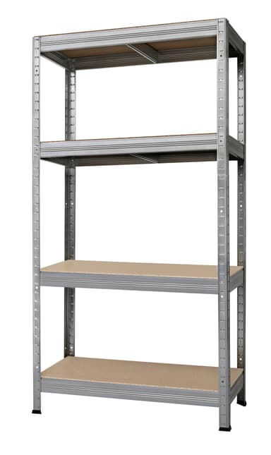 Stålreol 4 hylder 280 kg.