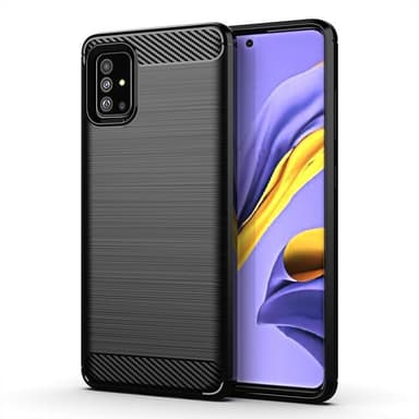 SKALO Samsung A51 Armor Carbon Stødsikker TPU-cover - Grå