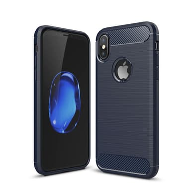 SKALO iPhone X/XS Armor Carbon Stødsikker TPU-cover - Blå