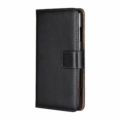 SKALO iPhone 12 Pro Max Flip Cover m. Pung i Ægte Læder - Sort