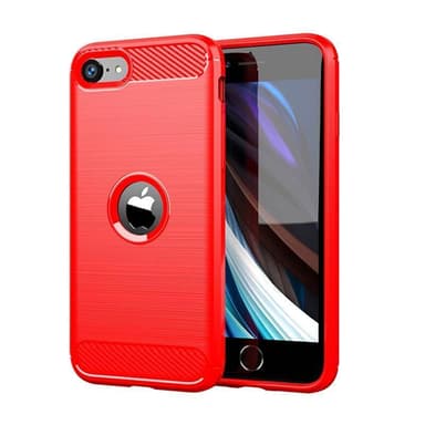 SKALO iPhone SE (2020/2022) Armor Carbon Stødsikker TPU-cover - Rød