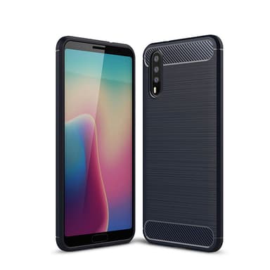 SKALO Huawei P20 Armor Carbon Stødsikker TPU-cover - Blå