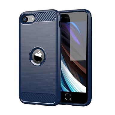 SKALO iPhone SE (2020/2022) Armor Carbon Stødsikker TPU-cover - Blå