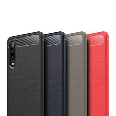 SKALO Huawei P30 Armor Carbon Stødsikker TPU-cover - Grå