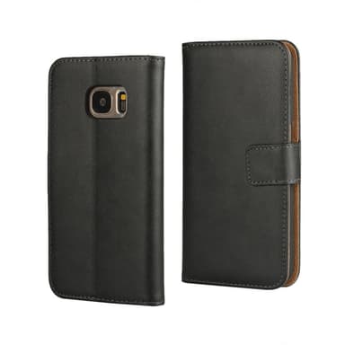 SKALO Samsung S7 Flip Cover m. Pung i Ægte Læder - Lyserød