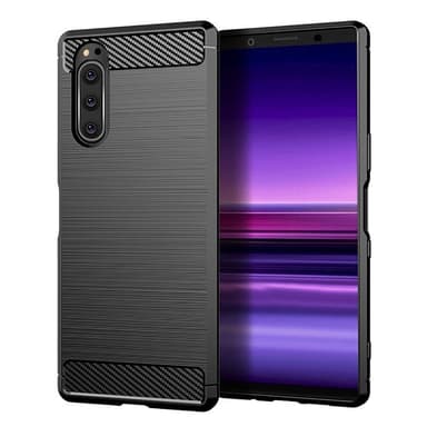 SKALO Sony Xperia 5 Armor Carbon Stødsikker TPU-cover - Rød