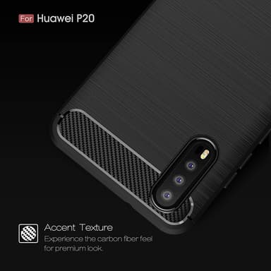 SKALO Huawei P20 Armor Carbon Stødsikker TPU-cover - Rød