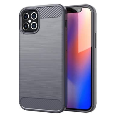 SKALO iPhone 12 Mini Armor Carbon Stødsikker TPU-cover - Grå