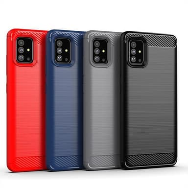 SKALO Samsung A51 Armor Carbon Stødsikker TPU-cover - Grå