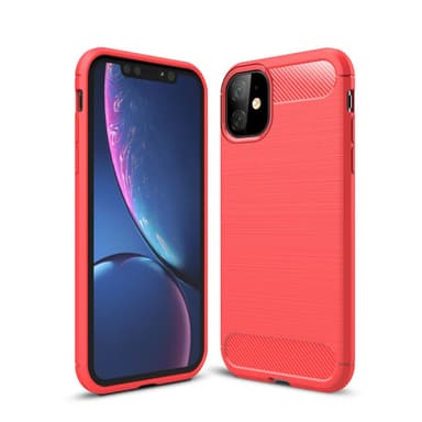 SKALO iPhone 11 Armor Carbon Stødsikker TPU-cover - Rød