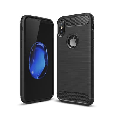 SKALO iPhone X/XS Armor Carbon Stødsikker TPU-cover - Sort