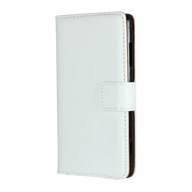 SKALO iPhone 12 Pro Max Flip Cover m. Pung i Ægte Læder - Hvid