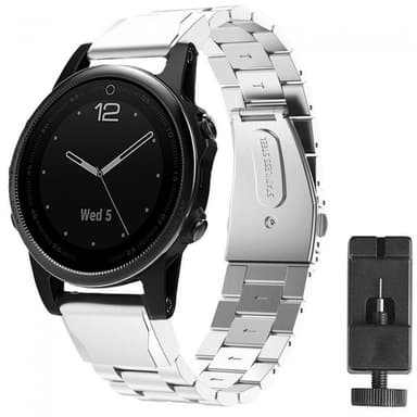 Rustfrit stål armbånd Garmin Fenix 5S - sølv