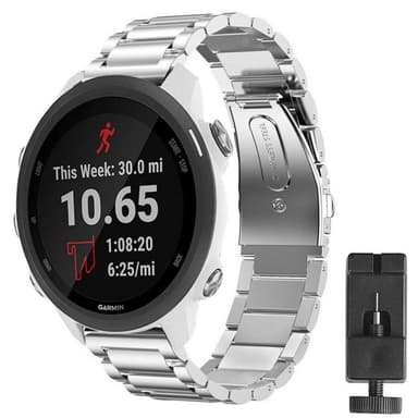 Rustfrit stål armbånd GARMIN Forerunner 245 / 245M - Sølv