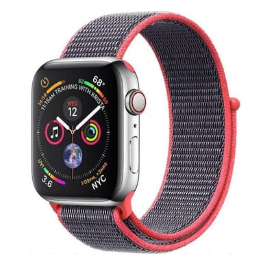 Apple Watch 4 (44mm) Nylon armbånd - elektrisk lyserød