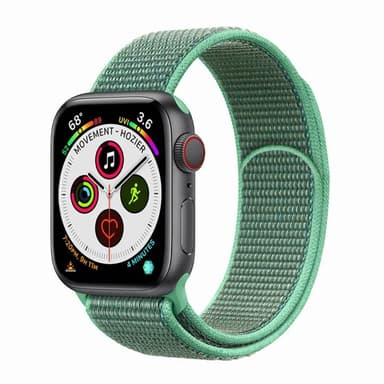 Apple Watch 5 (44mm) Nylon Armbånd - Spearmint