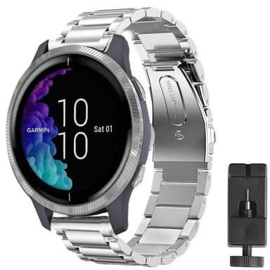 Rustfrit stål armbånd Garmin Venu - sølv