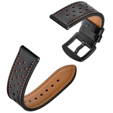 Læderarmbånd Samsung Gear S3 Frontier / Classic (sort)