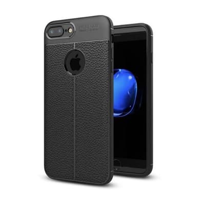 Lædermønstret silicone cover Apple iPhone 7 Plus  - sort