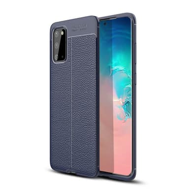 Lædermønstret silicone cover Samsung Galaxy S20 (SM-G981F)  - blå