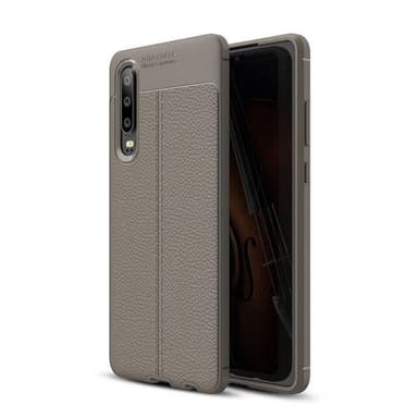 Lædermønstret silicone cover Huawei P30 (ELE-L29)  - Grå