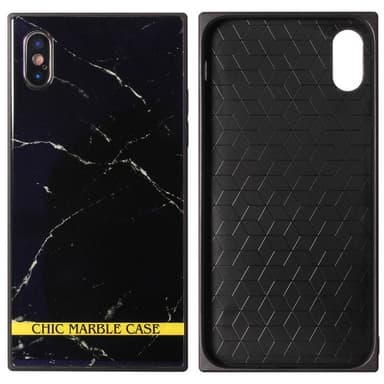 Chic marmorcover hærdet glas Apple iPhone X / Xs  - sort