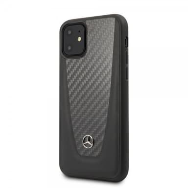 Mercedes Benz iPhone 11 Cover Kulfibertekstur Sort
