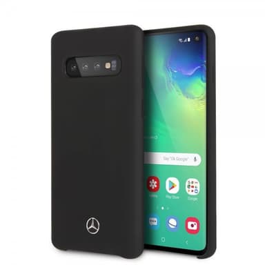 Mercedes Benz Samsung Galaxy S10 Cover Silikonee Logo Sort