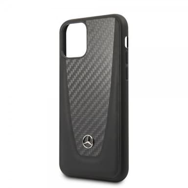 Mercedes Benz iPhone 11 Cover Kulfibertekstur Sort