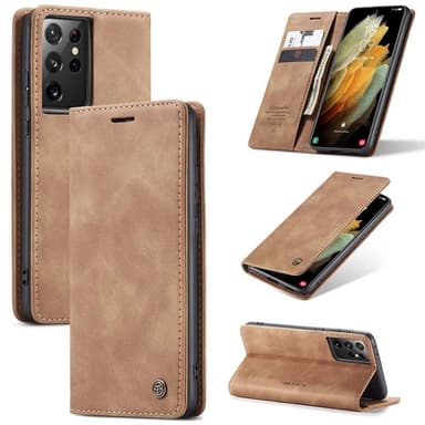 CaseMe Smart FlipCase Samsung Galaxy S21 Ultra  - brun