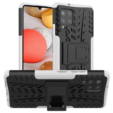 Stødbestandigt cover med stativ Samsung Galaxy A42  - hvid