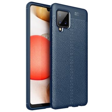 Lædermønstret TPU Cover Samsung Galaxy A42  - blå
