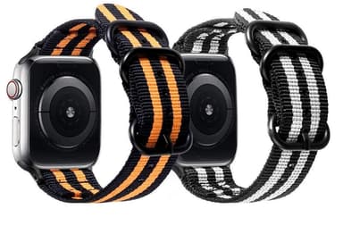 SKALO Nato armbånd i nylon Apple Watch 42/44/45/49mm - Sort-Grå