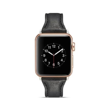 SKALO Smalt læderarmbånd Apple Watch 38/40/41mm - Sort