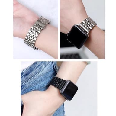 SKALO metal armbånd 5-link Apple Watch 42/44/45/49mm - Sort