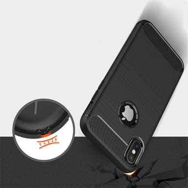 SKALO iPhone X/XS Armor Carbon Stødsikker TPU-cover - Blå