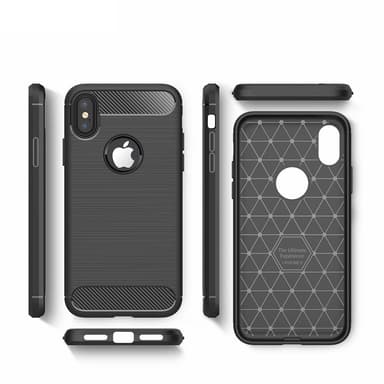 SKALO iPhone X/XS Armor Carbon Stødsikker TPU-cover - Blå