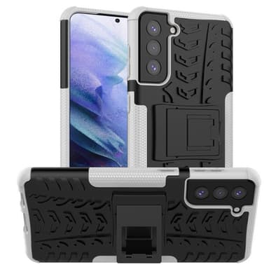 Stødbestandigt cover med stativ Samsung Galaxy S21  - hvid