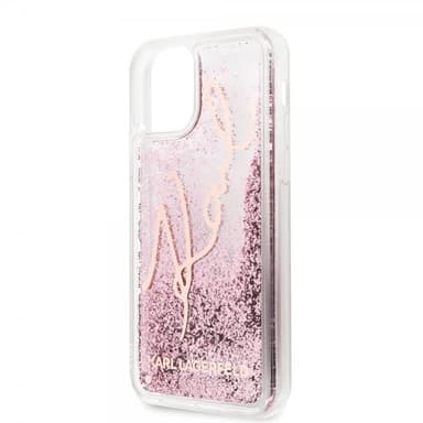 Karl Lagerfeld iPhone 11 Pro Cover Glitter Signature Cover Roseguld