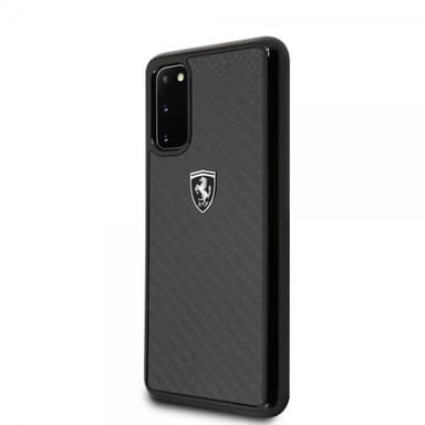 Ferrari Samsung Galaxy S20 Cover Kulfibertekstur Sort