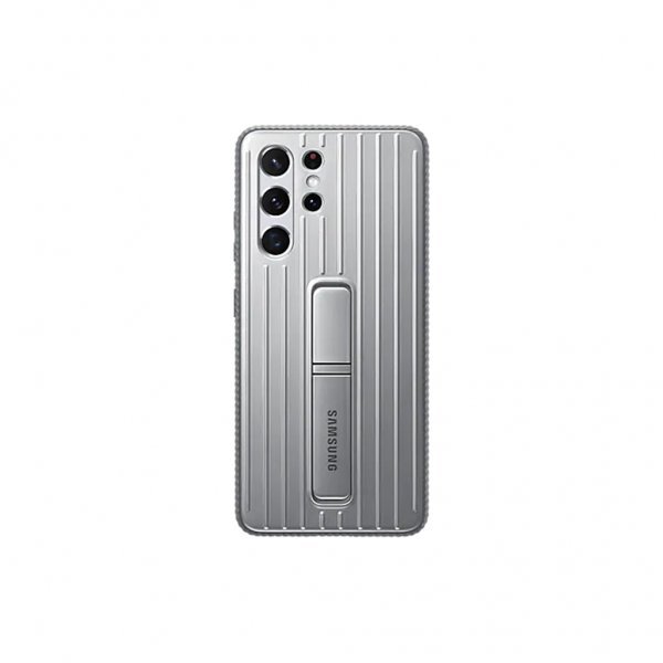 Samsung Original Galaxy S21 Ultra Cover Protective Standing Cover Lysegrå